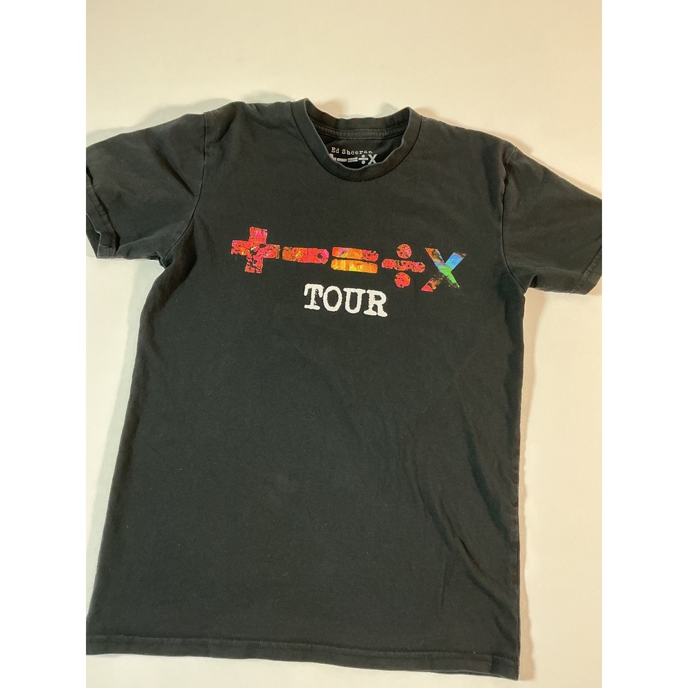 Ed Sheeran Mathematics Tour Concert Graphic T-Shirt Black Size S